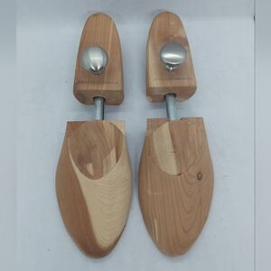 Johnston & Murphy Shoe Trees Chrome Knob Cedar Wood Adjustable Mens Size Small